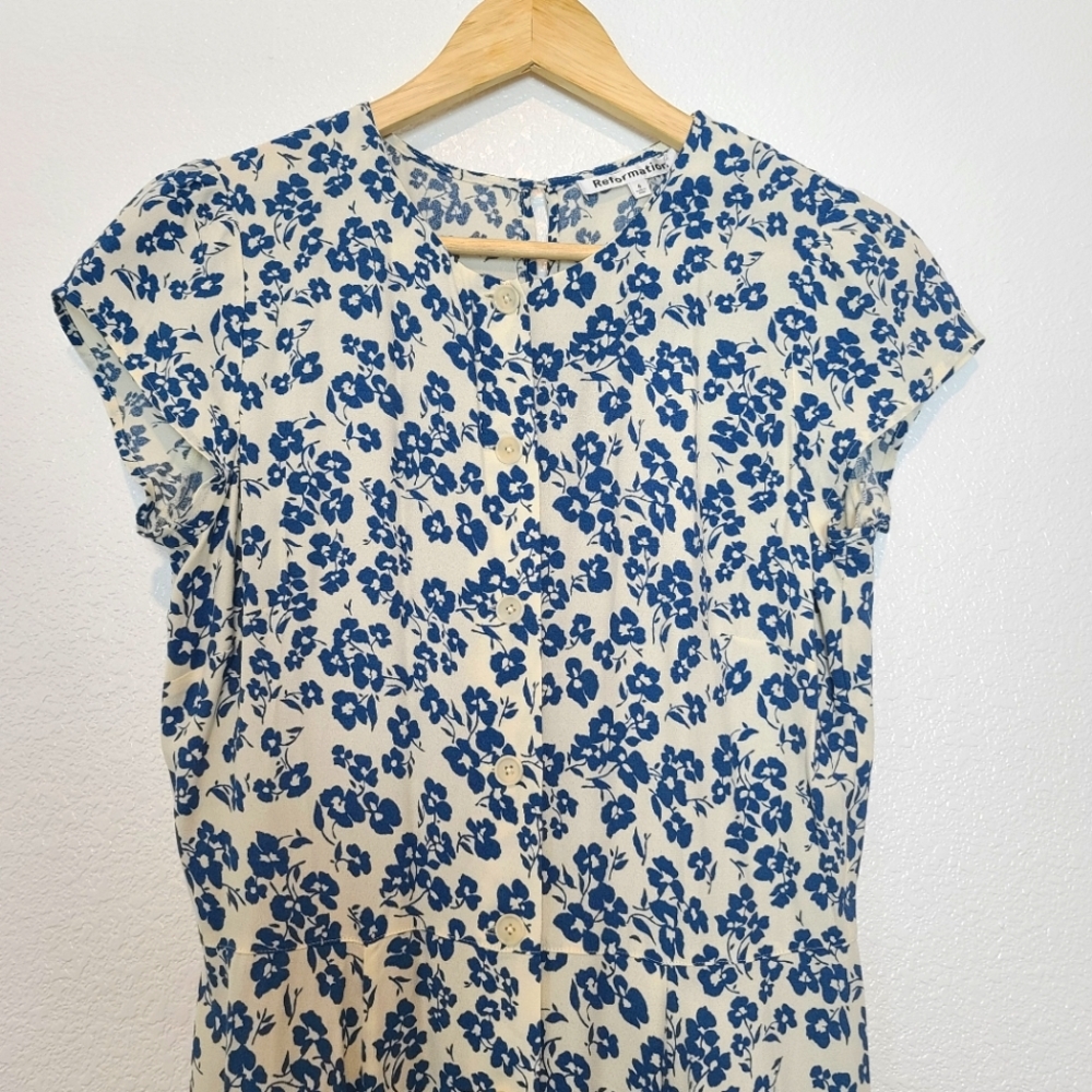 NWT REFORMATION Fauna Milanesa Floral Midi Dress NWT Size 6 - Picture 6 of 8